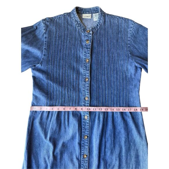 Vintage L.L Bean 100% Cotton Cottage Core Button Front Denim Dress - Picture 11 of 11